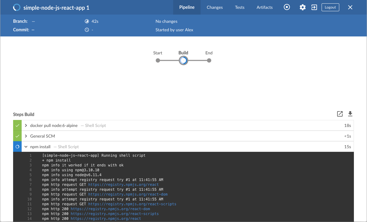 Downloading 'npm' dependencies